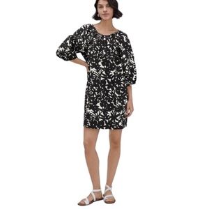 NEW EVERLANE The Seersucker Puff Sleeve Shift‎ Dress Floral Print Size Small
